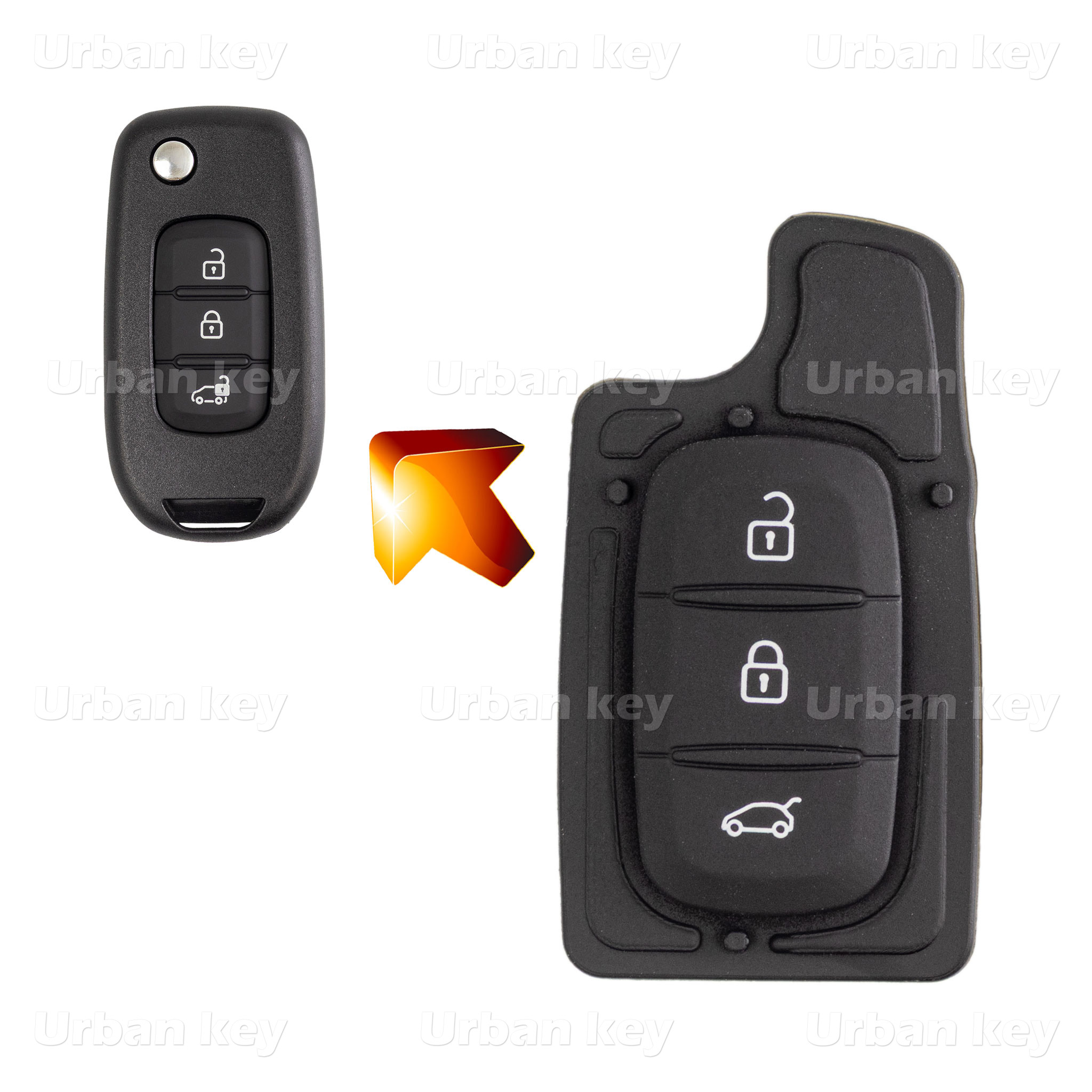 BORRACHA SUBSTITUIÇAO AUTO 3 BOTOES